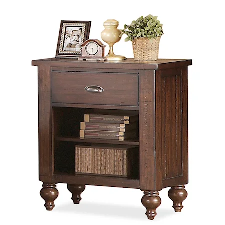 Single Drawer Nightstand with Open Shelf